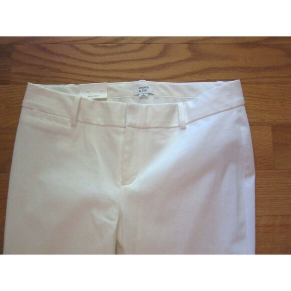 Crown & Ivy White Cotton Crop Pants Size 6 - Picture 2 of 6
